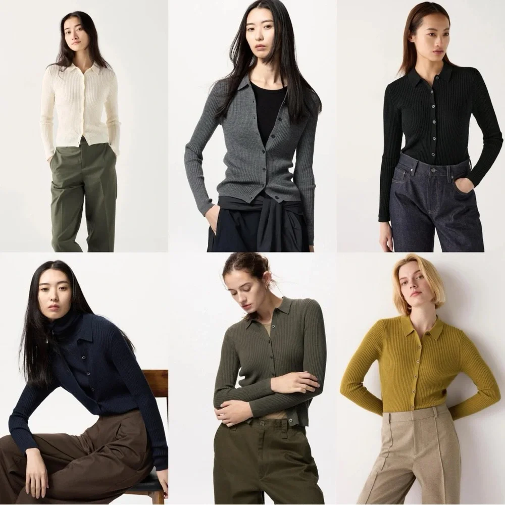 Uniqlo Merino Wool Ribbed Cardigan - Picture 3 of 3